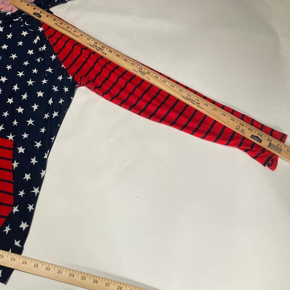 Simply Southern Women's American Flag Theme Hoodie Pullover Long Sleeve - Picture 5 of 7